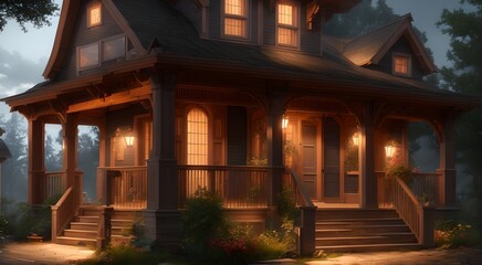 Obraz premium Rustic country house [AI Generated]
