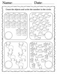 Counting game - educational classroom resources and activity worksheets for kids