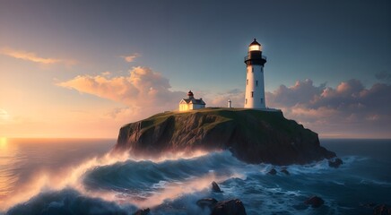 Majestic lighthouse on the coast [AI Generated]