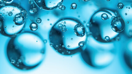 Blue-Toned Water Bubbles, generative ai
