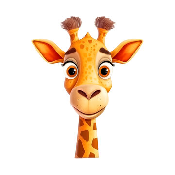 Playful Giraffe: Adorable 2D Illustration