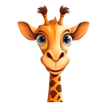 Playful Giraffe: Adorable 2D Illustration