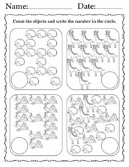 How many objects - classroom resources and activity pages for kids - Counting game