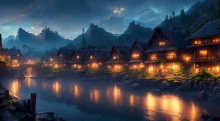 Obraz premium Picturesque cityscape with historic architecture [AI Generated]