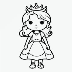 Fototapeta premium Vector Illustration: Cute Policeman Coloring Page with Sharp Black Lines