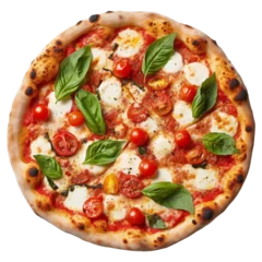 Foto op Canvas Pizza Margherita. Isolated on Transparent Background. generative ai © ‎Fantastic-Stock