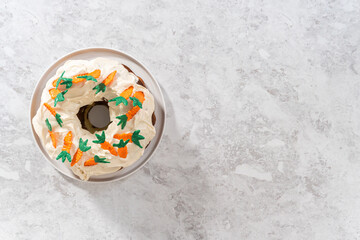 Carrot bundt cake with cream cheese frosting