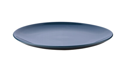 Plate, Dark blue plate on transparent png.