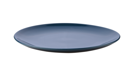 Plate, Dark blue plate on transparent png.