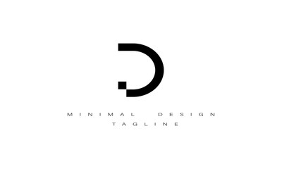 DD Minimal Logo Design Vector Art Illustration 