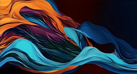 Old Abstract Painting art waves paint brushstroke, generative ai illustration pattern wallpaper