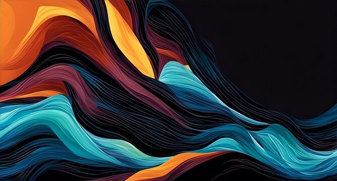 Old Abstract Painting art waves paint brushstroke, generative ai illustration pattern wallpaper