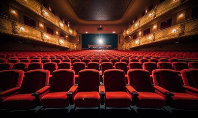 cinema auditorium with red seats