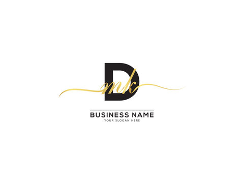 Signature Dmk d m k luxury logo monogram design