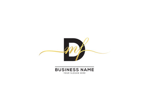 Signature Dmf d m f luxury logo monogram design