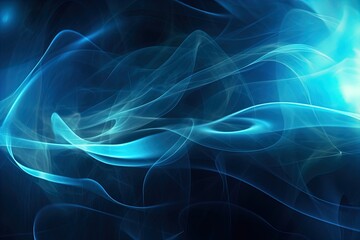 Fototapeta premium Blue smoke and light effects. Great for backgrounds, overlays, magic effects.