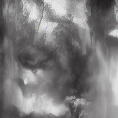 atmospheric beautiful forest.painted with a brush.high resolution