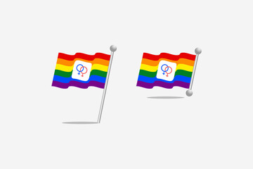 Gay lesbian Pride Flags LGBT rainbow logo  icon vector suistable Pride Day and Month symbolism