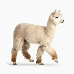 Fototapeta premium アルパカ 白背景 AI生成画像 ジェネレーティブAI