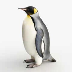 Fototapeta premium コウテイペンギン 白背景 AI生成画像 ジェネレーティブAI
