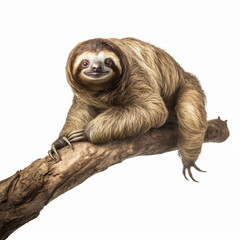 ナマケモノ　白背景　AI生成画像　ジェネレーティブAI