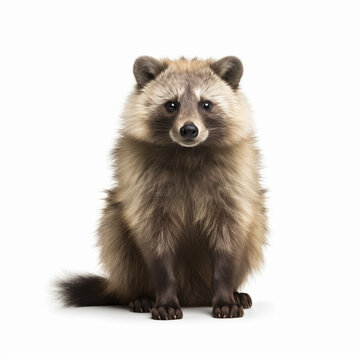 たぬき　白背景　AI生成画像　ジェネレーティブAI