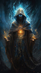 witcher under blue fire Generative AI