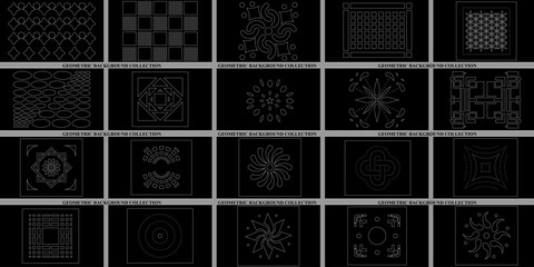 Black White Background Themes of Vector Patterns and Geometric Shapes and Textile Patterns