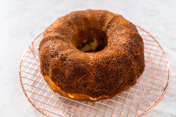 Carrot bundt cake with cream cheese frosting
