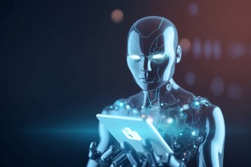 AI, Artificial Intelligence, technology smart robot AI, artificial intelligence by enter command prompt for generates something, Futuristic technology, Generative AI