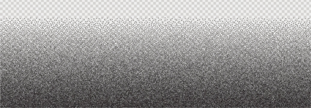 Noisy background with dots. On a transparent background. Retro grain texture. Vector grunge banner