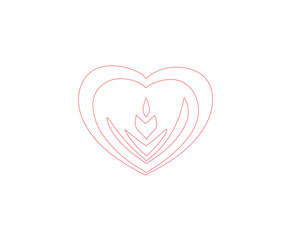 Heart logo love design passion symbol illustration