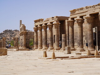the old Egyptian insemt pyramids of Giza and temple of Phila