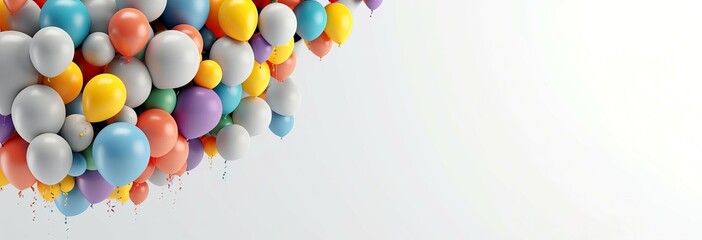 Celebration mockup colorful balloons banner. Generate Ai