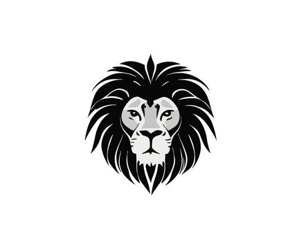 Lion head logo design cartoon