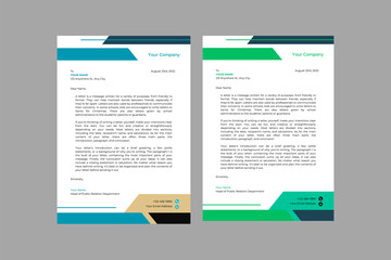 corporate modern letterhead design template with two color set. creative modern letter head design template for your project. letterhead, letter head, Business letterhead