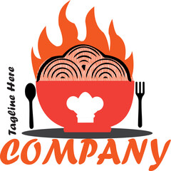Restoran Mie Dan Templat Desain Logo set makanan Ilustrasi Stok  - obrazy, fototapety, plakaty