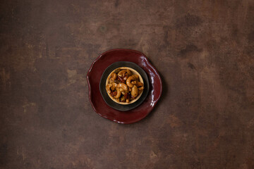 Close up Caramel Nut Tartlets