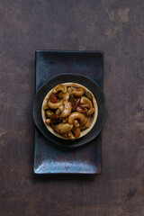 Close up Caramel Nut Tartlets