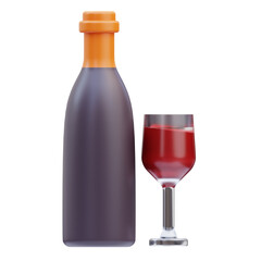 Wine bottle Hotel 3D Illustration