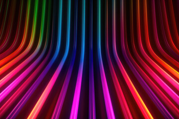 Abstract background with colorful spectrum. Bright neon rays and glowing lines. Generative AI