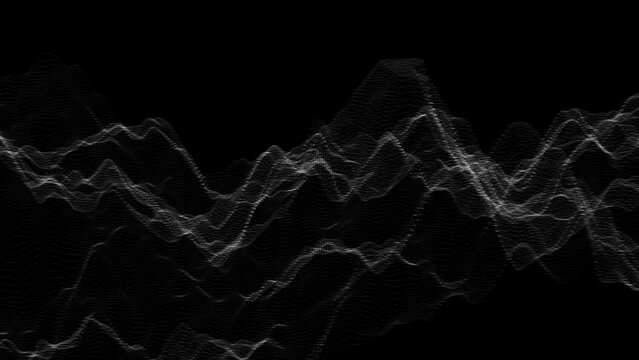 Abstract trapcode form digital particle wave.
