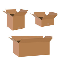 Brown Corrugated Shipping Box vector image