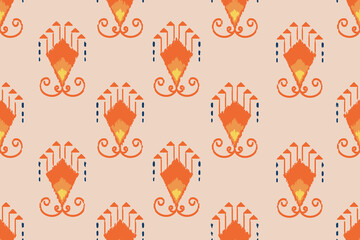 Ikat tribal geometric ethnic seamless pattern. Ornament. Native American, African, Mexican style. Design for clothing, fabric, wrapping, wallpaper, textile, tile, home decor, accessories, carpet.