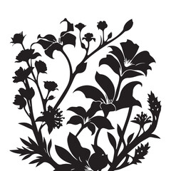 This is a Floral Vector Ornament Silhouette, Floral Flower Vector illustration.