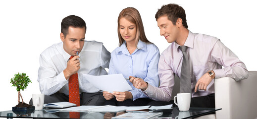 Portrait of Business People Discussing Documents