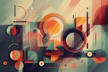 Abstract geometric shapes in muted tones for a modern background, Generative ai