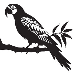 This is a Parrot vector Silhouette, Parrot Vector Clipart, Parrot Logo Black and white.