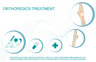 Technology for treatment of wrist elbow and arm joint bone injury. Abstract traumatology and orthopedics. Medical science in the hospital for body joints.