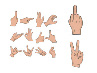 set of hand gestures